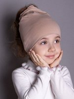 Шапка трикотажная детская с отверстием для хвоста, бежевый
