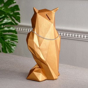 Копилка "Сова оригами", медь, 30 см