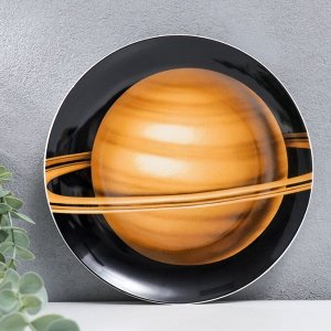 Тарелка декоративная керамика панно "Солнечная система. Сатурн" d=20,5 см