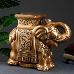 Фигура-подставка для мелочей «Слон», столик, гипс, бронза, 21x54x43 см