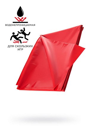 Простыня для секса Black&Red by TOYFA, ПВХ, красный, 220х200