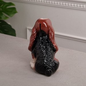 Копилка "Собака Спаниэль", коричневый цвет, глянец, керамика, 19 см