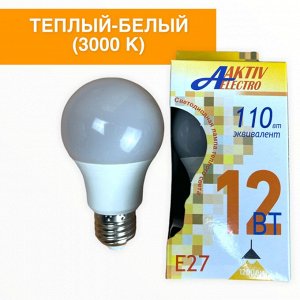 ЛАМПА СВЕТОДИОДНАЯ LED-A60-Regular 12Вт 220-240В Е27 3000К 1200Лм