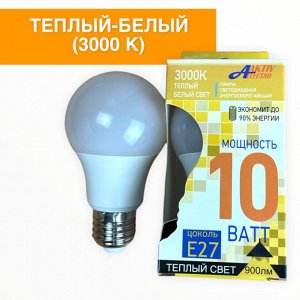 ЛАМПА СВЕТОДИОДНАЯ LED-A60-Regular 10Вт 220-240В Е27 3000К 900Лм