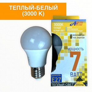 Лампочка СВЕТОДИОДНАЯ LED-A60-Regular 7Вт 220-240В Е27 3000К 600Лм