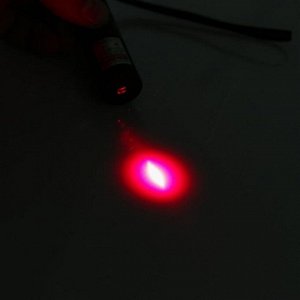 Лазерная указка аккумуляторная, дальность 2 км, красный луч, 14 х 2 см