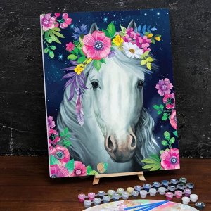 Школа талантов Картина по номерам на холсте с подрамником «Лошадь» 40x50 см