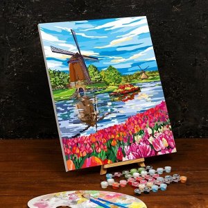 Картина по номерам на холсте с подрамником «Ветряная мельница» 40x50 см