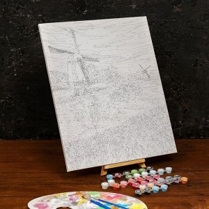 Картина по номерам на холсте с подрамником «Ветряная мельница» 40x50 см