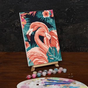 Картина по номерам на холсте с подрамником «Фламинго», 30х20 см