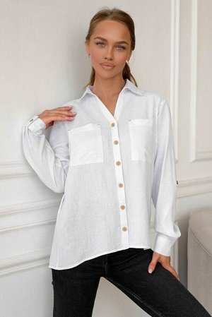 Рубашка Основа любого гардероба – модная белая рубашка, позволяющая создать массу образов в классическом и деловом стилях. Универсальная, очень комфортная модель из «мокрого» льна станет изюминкой люб