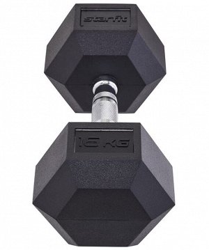 Starfit Гантель гексагональная DB-301 16 кг, обрезиненная, черный