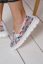 Слипоны Lab Milano 10767 nappa/rosso/bianco
