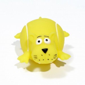 Игрушка пищащая "Собакомяч" для собак, 10 см, жёлтая