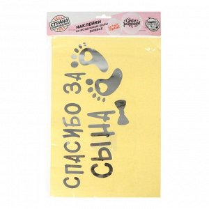 Наклейка на полимерные шары «Рождение малыша», цвет серебристый, 14 ? 28 см
