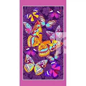 Пляжное полотенце Бабочки, фиолетовый