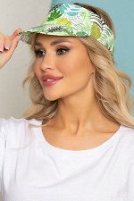Козырек хлопковый (зеленая монстера) КЗ4