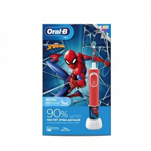 Электрическая зубная щётка Oral-B Kids Spiderman, 7600 об/мин, красная