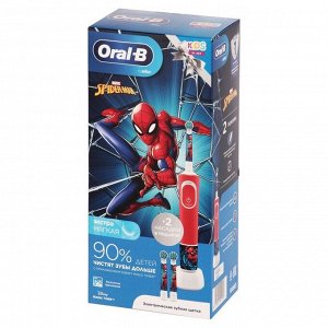 Электрическая зубная щётка Oral-B Kids Spiderman, 7600 об/мин, красная