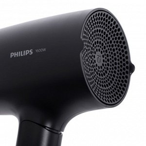 Фен Philips BHD308/10, 1600 Вт, 3 режима, 3 скорости, складная ручка, концентратор, чёрный