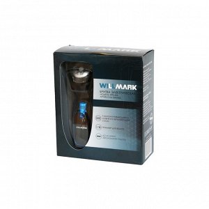 Электробритва WILLMARK WFS-605, роторная, 3100 об/мин, от сети/ от аккумулятора, чёрная