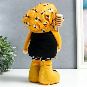 Кукла интерьерная "Гном в берете с пчёлами с ложкой для мёда" раздвижной 28-40 см