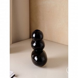 Ваза керамическая &quot;Сбалансированные камни&quot;, настольная, чёрная, 20 см