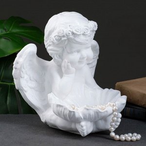 Хорошие сувениры Фигура - подсвечник &quot;Ангел с кувшинкой&quot; 23х23х27см белый
