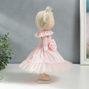 Кукла интерьерная "Маленькая принцесса в розовом, с цветком" 35х15,5х17 см