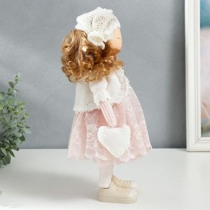 СИМА-ЛЕНД Кукла интерьерная &quot;Малышка в платье с кружевом, с сердечком&quot; 36,5х14х15,5 см