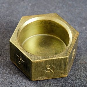 Подсвечник "Шестигранник фэн-шуй" состаренное золото, 7х7х4см