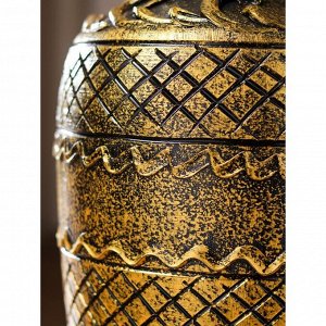 Ваза керамическая "Белла", напольная, пломбир, золотая, 64 см