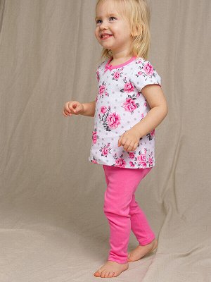 Комплект детский трикотажный для девочек: фуфайка (футболка), брюки (легинсы)