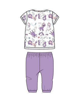 Комплект детский трикотажный для девочек: фуфайка (футболка), брюки
