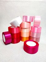 Лента атласная 4 см Красный