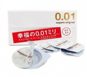 Презервативы Sagami Original 0.01 полиуретановые, 5шт