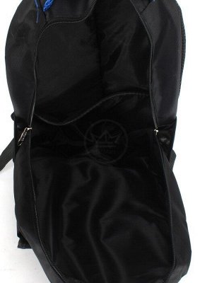 Рюкзак SAL-007,  молодежный,  3отд,  1внутр+3внеш.карм,  черный/синий 246170