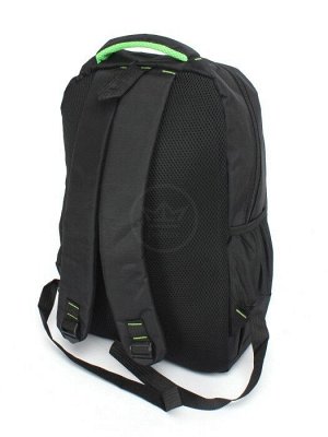 Рюкзак SAL-010,  молодежный,  3отд,  1внутр+3внеш.карм,  черный/зеленый 246174