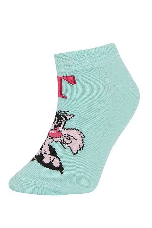 Комплект из 5 коротких носков из хлопка с лицензией Looney Tunes для девочек