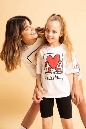 Хлопковая футболка Keith Haring Regular Fit с короткими рукавами для девочек
