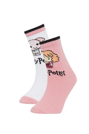 Комплект из 2 длинных носков из хлопка с логотипом Гарри Поттера для девочек