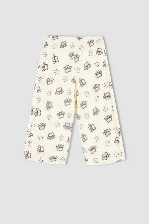 Пижамный комплект капри с короткими рукавами из хлопка с принтом кота для девочек