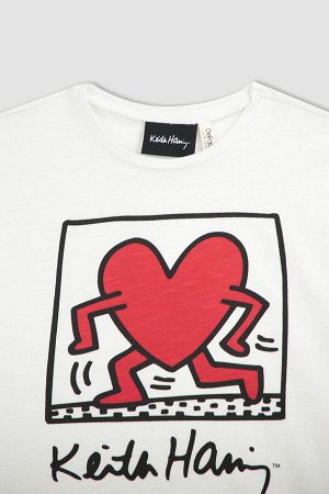 Хлопковая футболка Keith Haring Regular Fit с короткими рукавами для девочек