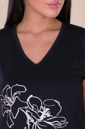 Женская футболка из вискозы с V-вырезом Руся