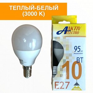 Лампа светодиодная LED-G45-Regular 10Вт 175-265В Е14 3000К 900Лм ШАР