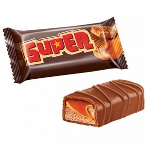 Конфета глазированная Super из шоколадной нуги в мягкой карамели и глазури, 500 гр.