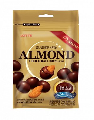 Миндаль"Алмонд Чокоболс"в шоколаде 70гр (Lotte ALMOND Choko Ball)