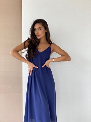 Платье-комбинация тёмно-синее