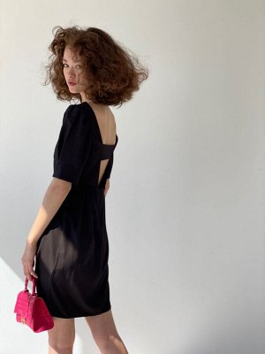 Платье с открытой спинкой чёрное (остаток: )