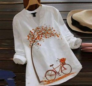 Рубашка Женская 5005 "Велосипед - Сердечки" №1